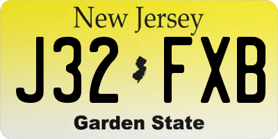 NJ license plate J32FXB