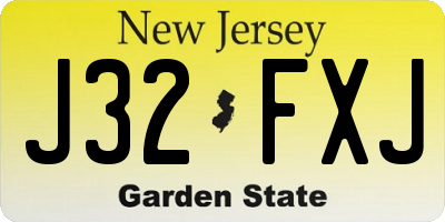 NJ license plate J32FXJ
