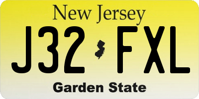 NJ license plate J32FXL