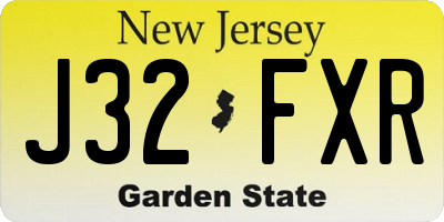 NJ license plate J32FXR