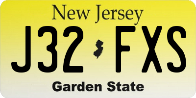 NJ license plate J32FXS