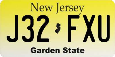 NJ license plate J32FXU