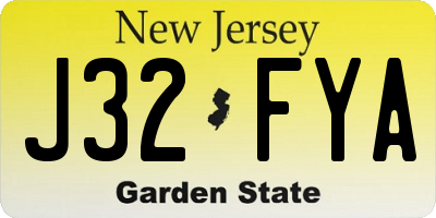 NJ license plate J32FYA