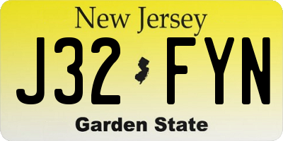 NJ license plate J32FYN