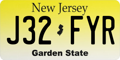 NJ license plate J32FYR