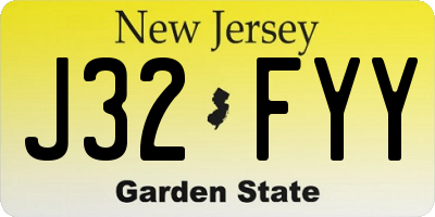 NJ license plate J32FYY