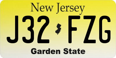 NJ license plate J32FZG