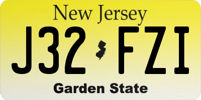 NJ license plate J32FZI