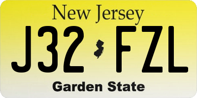 NJ license plate J32FZL