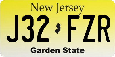 NJ license plate J32FZR