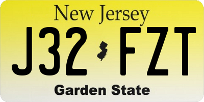 NJ license plate J32FZT