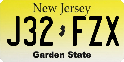 NJ license plate J32FZX