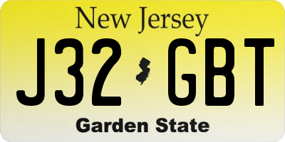 NJ license plate J32GBT
