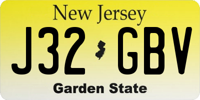 NJ license plate J32GBV