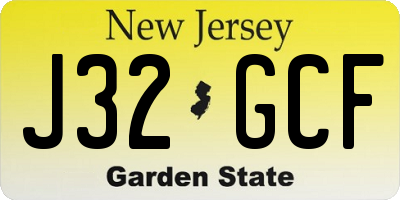 NJ license plate J32GCF