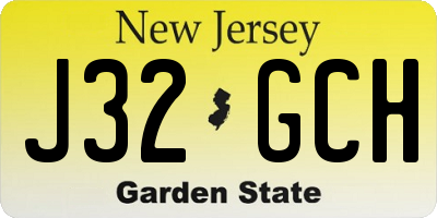 NJ license plate J32GCH