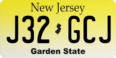 NJ license plate J32GCJ