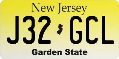 NJ license plate J32GCL