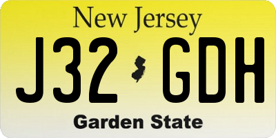 NJ license plate J32GDH