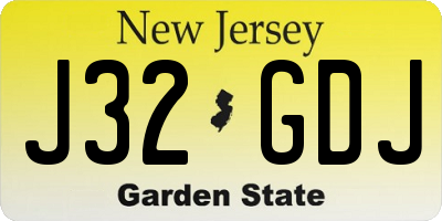 NJ license plate J32GDJ