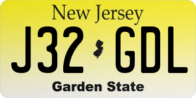 NJ license plate J32GDL