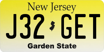NJ license plate J32GET