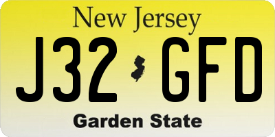 NJ license plate J32GFD