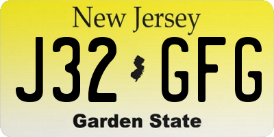NJ license plate J32GFG
