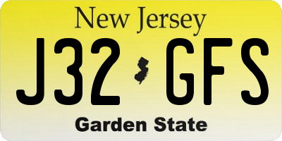 NJ license plate J32GFS