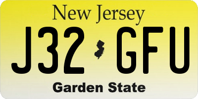 NJ license plate J32GFU