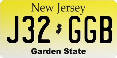NJ license plate J32GGB
