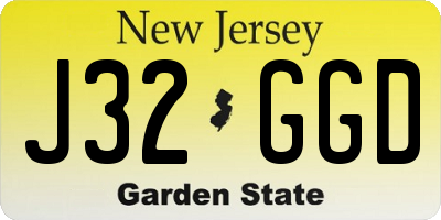 NJ license plate J32GGD