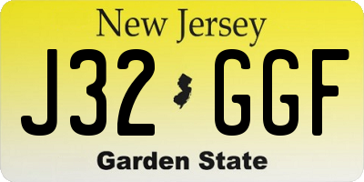 NJ license plate J32GGF