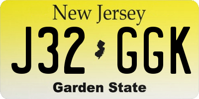 NJ license plate J32GGK
