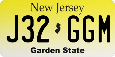NJ license plate J32GGM