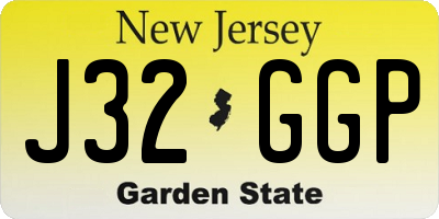 NJ license plate J32GGP