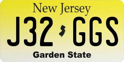 NJ license plate J32GGS