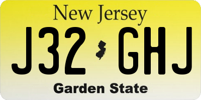 NJ license plate J32GHJ