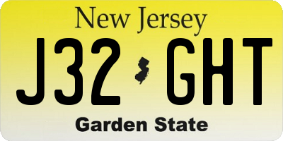 NJ license plate J32GHT