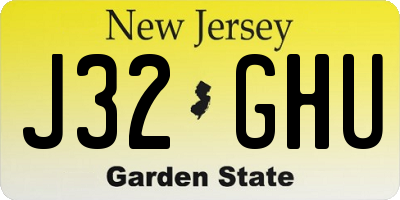 NJ license plate J32GHU