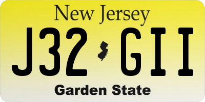 NJ license plate J32GII