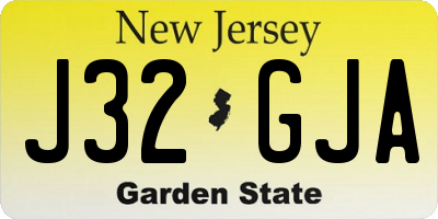 NJ license plate J32GJA