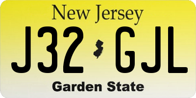 NJ license plate J32GJL