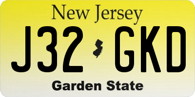 NJ license plate J32GKD
