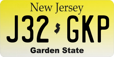 NJ license plate J32GKP