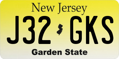 NJ license plate J32GKS