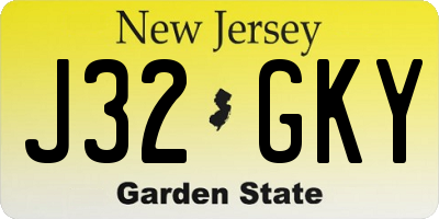 NJ license plate J32GKY