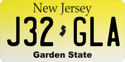 NJ license plate J32GLA