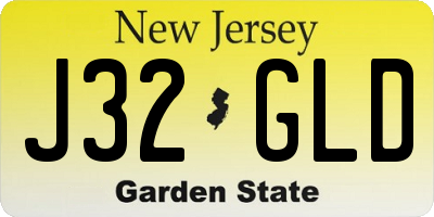 NJ license plate J32GLD