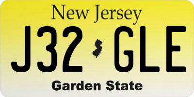 NJ license plate J32GLE